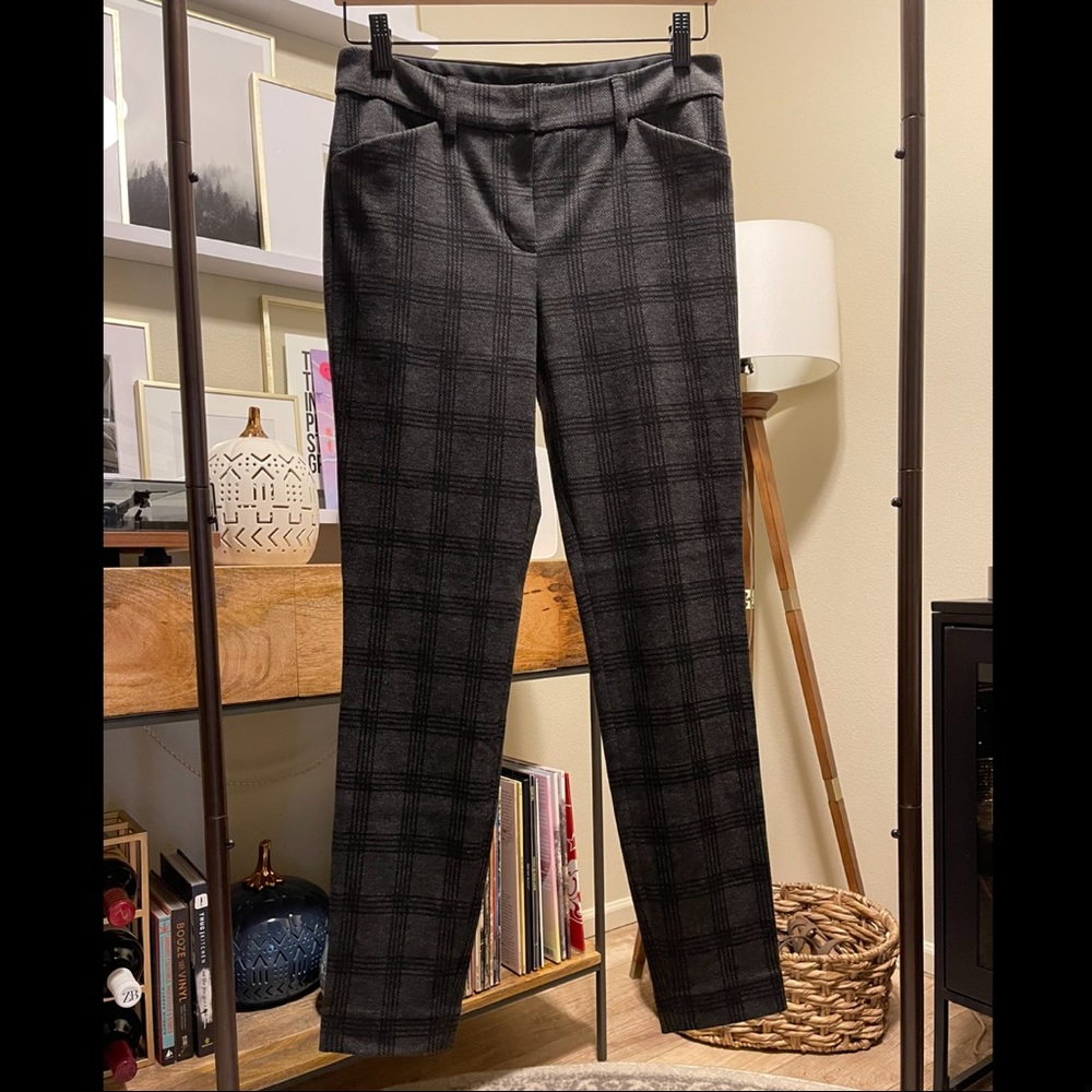 Express Grey Plaid Stretch Skinny Pants